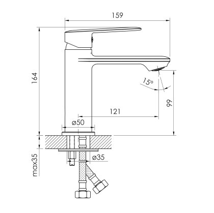 KIT 30093 набір змішувачів (4 в 1), змішувач для умивальника, змішувач для ванни, душовий гарнітур, змішувач для кухні — Photo 2