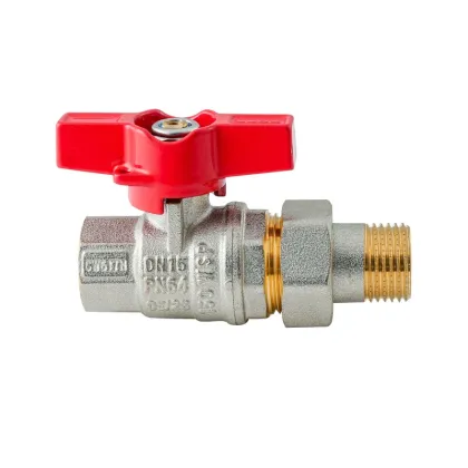 Кран з американкою Koer Extreme KE.227-15 - 1/2" ручка "метелик" червона (KR5765) — Photo 2