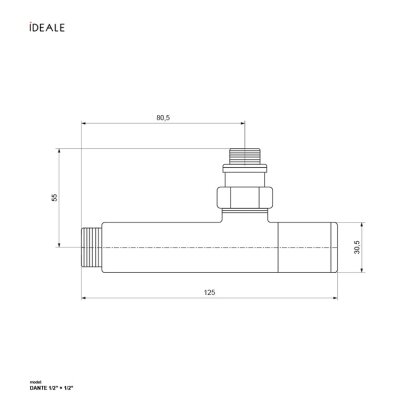 Комплект дизайн кранів Ideale Dante 1/2”x1/2” антрацит — Photo 3