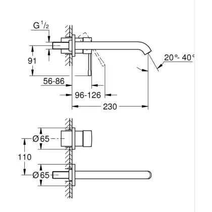 Змішувач для раковини Grohe Essence на 2 отвори L-Size (29193001) — Photo 1