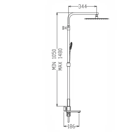 Душова колона зі змішувачем KOER KB-56039-01, 3 функції (Колір хром) (KR5995) — Photo 8