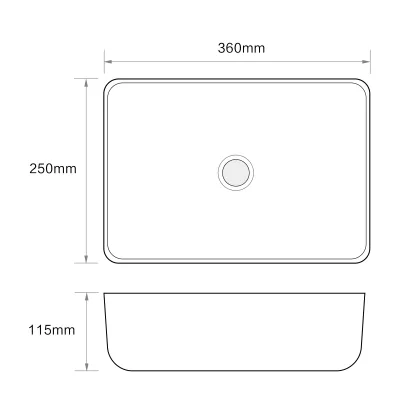 Раковина накладна Mixxus Premium DIVERSE-0103 360х250х115mm (MP6539) — Photo 4