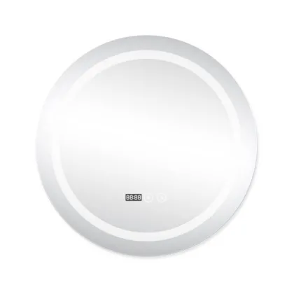 Дзеркало Qtap Mideya  R800 з LED-підсвічуванням Touch,  з антизапотіванням, з годинником, димером, рег. яскравості  QT2078NCR8080W — Photo 3