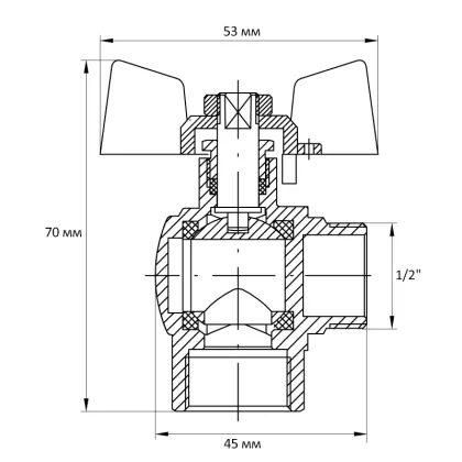 Кран кульовий Koer 1/2" ГШМ кутовий (KR.208) (KR2805) — Photo 4