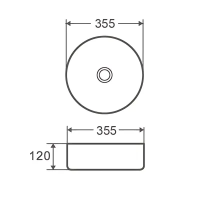 Раковина накладна Mixxus Premium TOPPER-0102 365х365х125mm (MP6680) — Photo 1