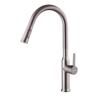 Змішувач для кухні з висувним виливом Mixxus Premium PULL 014 GRAPHITE (MI6959) — Photo 6