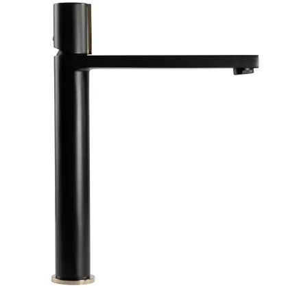 Змішувач для раковини (умивальника) REA ICON BLACK GOLD чорний високий — Photo 2
