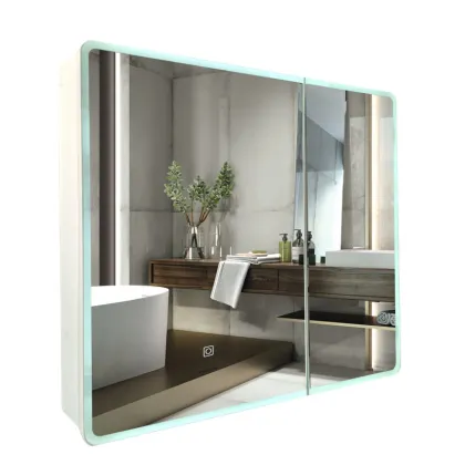 Дзеркальна шафка Mixxus Premium Olivary CM01-80x70x13 з LED Touch, димером, регулятором яскравості (MI8296) — Photo 12
