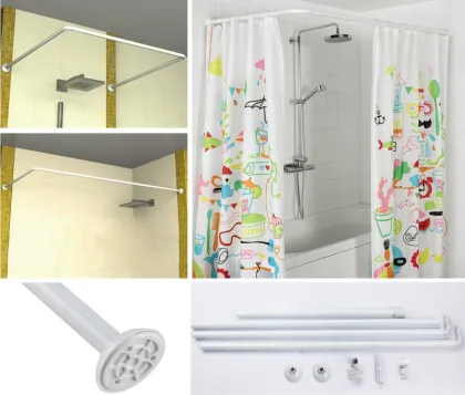 Штанга для шторки П-подібна універсальна Mixxus CRA-U-90x90x90 90x90x90cm, 90x180cm, 270cm (алюміній) (БЛІСТЕР) (AC3593) — Photo 8