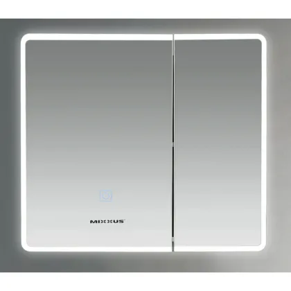 Дзеркальна шафка Mixxus Premium Olivary CM01-80x70x13 з LED Touch, димером, регулятором яскравості (MI8296) — Photo 5