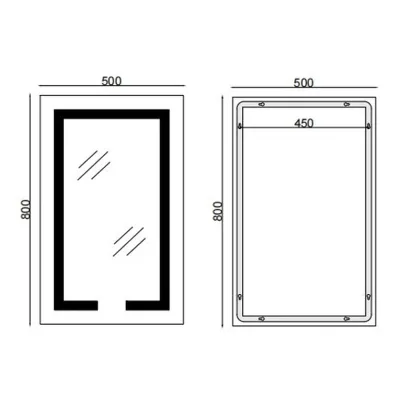Дзеркало Mixxus HARD MR06-50x80-CASE з Led Touch, Anti-fog, димером, регулятором яскравості, годинником (MI6657) — Photo 5