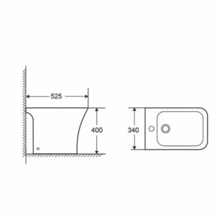 Біде підлогове Qtap Presto Quadro 540×340×400 мм, White QTPRE29W49124 — Photo 1