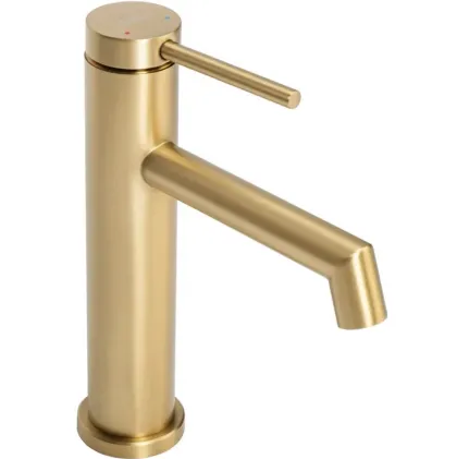 Змішувач для раковини (умивальника) REA FOSS BRUSHED GOLD золотий матовий низький — Photo 3