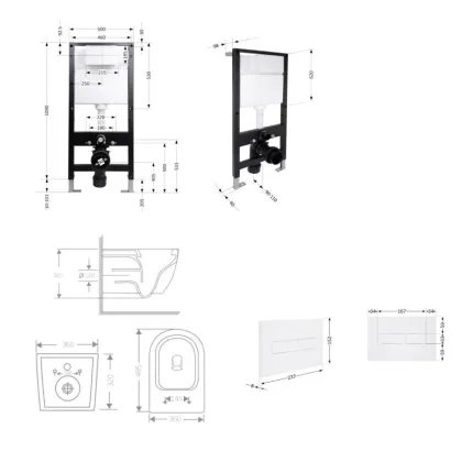 Готове рішення Qtap для ванної кімнати: підвісний унітаз Jay Ultra Quiet 485x360x320 + комплект інсталяції Standard (лінійна клавіша White) — Photo 1