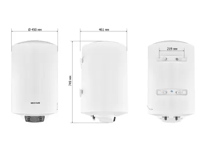 Водонагрівач "Циліндр" MIXXUS EWH-08080 ROUND DRY накопичувальний 80 л, сухий тен 2 kW (WH0609) — Photo 1