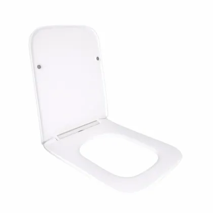 Сидіння для унітаза підлогового (Aries) 445×360×30 мм, White, з мікроліфтом? Slim Duroplast, Quick Release QT03228302W3 Qtap — Photo 2