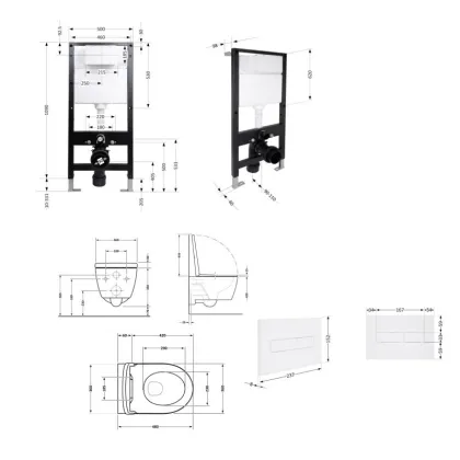 Готове рішення Qtap для ванної кімнати: підвісний унітаз Jay Ultra Quiet 485x360x320 + комплект інсталяції Standard (лінійна клавіша White) — Photo 1