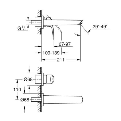 Змішувач для умивальника GROHE EUROSMART 29338003 — Photo 1