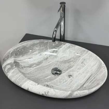 Умивальник (раковина) VBI VICENZA M GREY STONE GLOSSY накладний