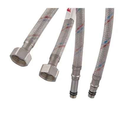 Гнучкі шланги для змішувача гайка 1/2'' - Штуцер M10 (120 см) 2 шт (силик. оболонка) Zerix (ZX3033) — Photo 1