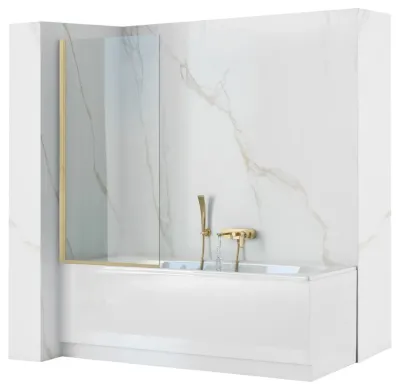 Шторка для ванни REA ELEGANT 80 BRUSHED GOLD постійна