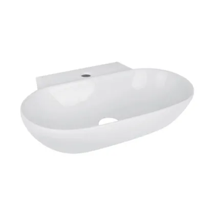 Комплект Qtap Cardinal: Раковина підвісна / накладна овальна 565х400х130 мм White + Донний клапан PU02 — Photo 3