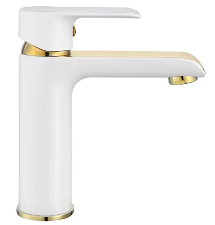 Змішувач для раковини (умивальника) REA BLOOM WHITE GOLD низький — Photo 3
