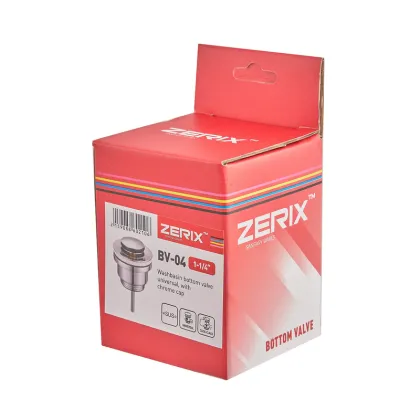 Донний клапан для раковини універсальний (з/без переливу) ZERIX BV-04 автоматичний (Click-Clack) (Колір хром) 1 1/4'' (ZX6021) — Photo 2