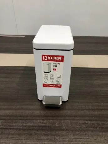 Відро для сміття з плавним закриттям прямокутне Koer TC-010206-08 6 л колір білий (KR5595) — Photo 3
