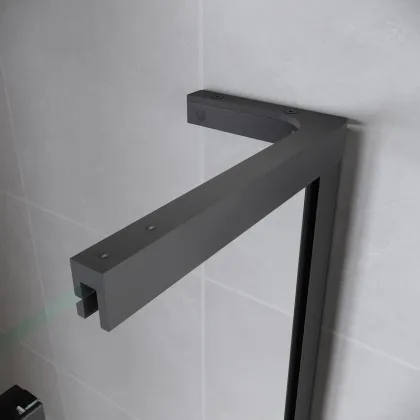 Двері у нішу Walk-In розсувні Koer SR SD07-120x200-L-TR-07 прозоре скло Easy Clean 8мм Графіт (KR5688) — Photo 2