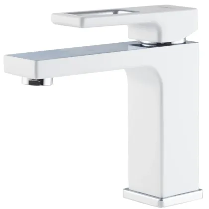 Змішувач для умивальника KOER KB-10009-04 (Колір хром+білий) (KR5975)