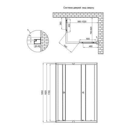 Душова кабіна Lidz Wiezak SC100x80.SAT.LOW.L, скло Linie 4 мм без піддона — Photo 1