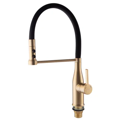 Змішувач для кухні Mixxus Premium Summer 017 BRUSHED GOLD REFL.BLACK (MI6964) — Photo 5