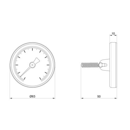 Термометр SD Plus 120ºC 63 мм накладний SD175 — Photo 1