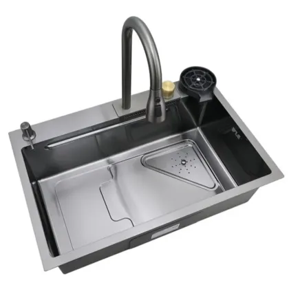 Мийка Mixxus Premium MH7246-SET-01 Nano-Black з вбудованим змішувачем (MX1696)