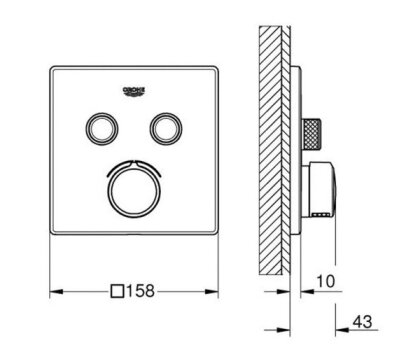 SmartControl Змішувач для душу, зовнішня частина, на 2 виходи, хром — Photo 1