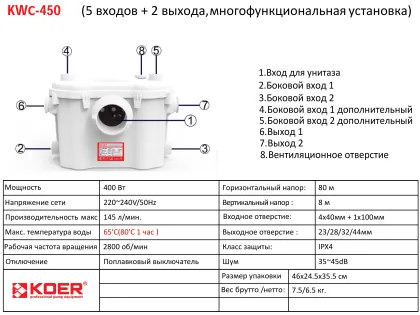 Каналізаційна установка KOER KWC-450 (KP2930) — Photo 2