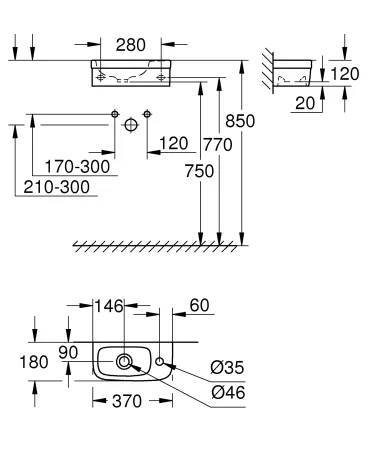 Рукомийник 37 зі PureGuard Grohe Euro Ceramic (3932700H) — Photo 2