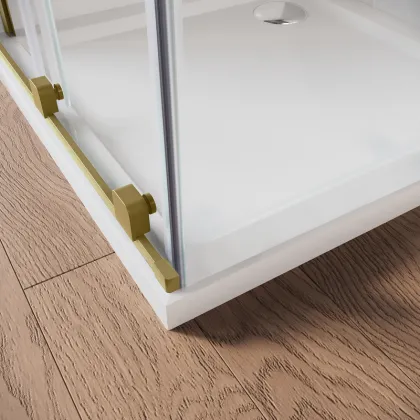 Двері у нішу Walk-In розсувні Koer SR SD07-120x200-R-TR-12 прозоре скло Easy Clean 8мм Матове золото (KR5774) — Photo 5
