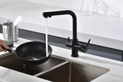 IMEX MARSELLA BLACK MATT Змішувач для кухні з підключенням фільтрованої води, чорний матовий — Photo 2