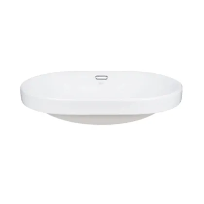 Комплект Qtap Leo: Раковина врізна овальна 590x400x170 мм White + Донний клапан PU02O — Photo 2