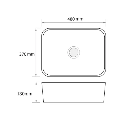 Раковина накладна Mixxus Premium QUADRO-0103 480х370х130mm (MP6514) — Photo 1