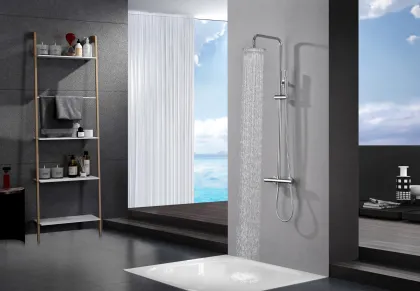 IMEX MONZA CHROME Душова колона з термостатом TURN CLEAN, хром — Photo 1