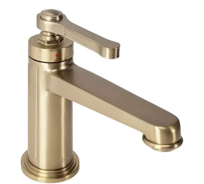 Змішувач для раковини (умивальника) REA MONACO BRUSHED GOLD низький
