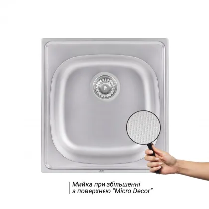 Кухонне миття Qtap 5047 0,8 мм Micro Decor (QT5047MICDEC08) — Photo 2