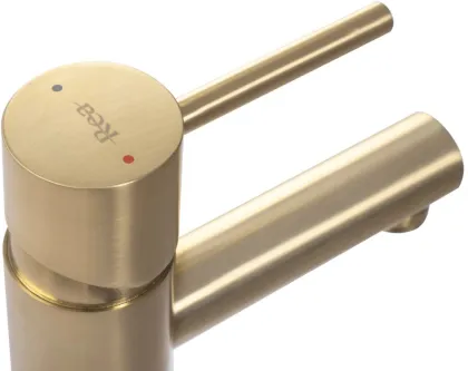 Змішувач для раковини (умивальника) REA TESS BRUSHED GOLD золотий матовий низький — Photo 2