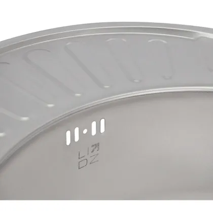 Кухонна мийка Lidz 5745 0,8 мм Micro Decor (LIDZ5745MDEC) — Photo 5