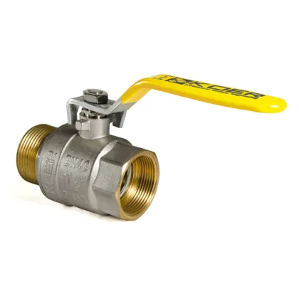 Кран кульовий KOER KR.215.G - 1 1/2" FM ГШВ YELLOW, ручка "важіль" жовта (KR0126) — Photo 1
