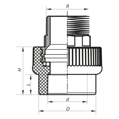 З'єднувальна муфта ЗР 32x1M PPR Koer K0099.PRO (KP0118) — Photo 1