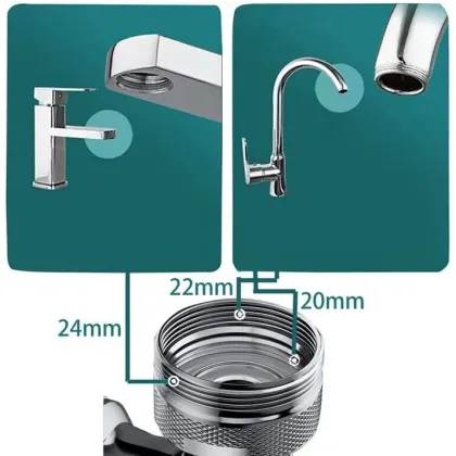 Аератор-подовжувач REA COLT CHROME поворотний — Photo 3